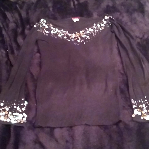 San Joy cotton sweater w/sequins - Picture 1 of 7